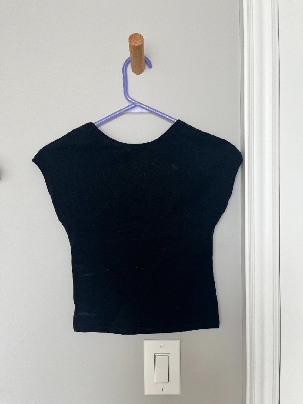 Black open back t shirt